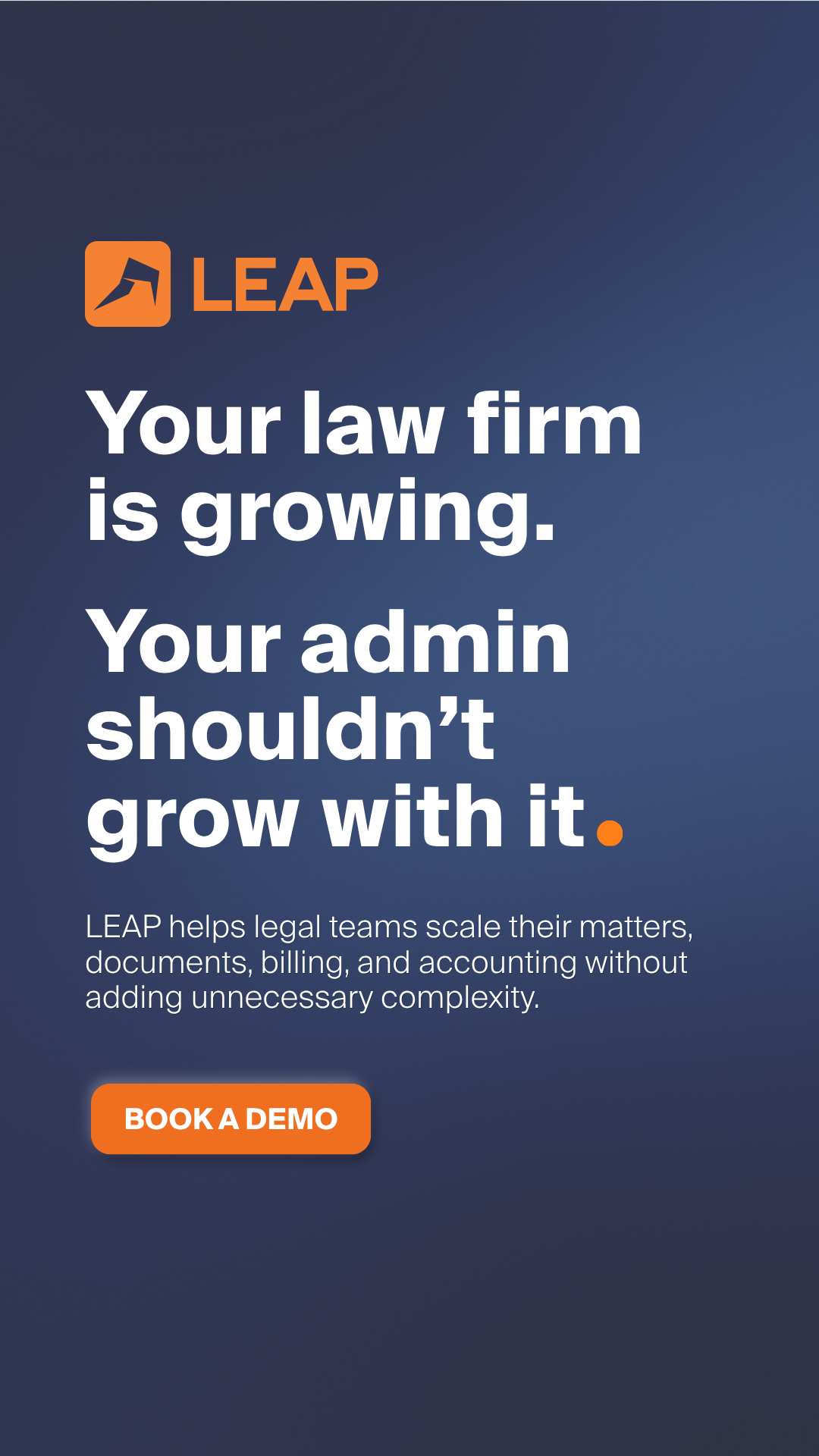 LEAP Legal Software CA Facebook ad