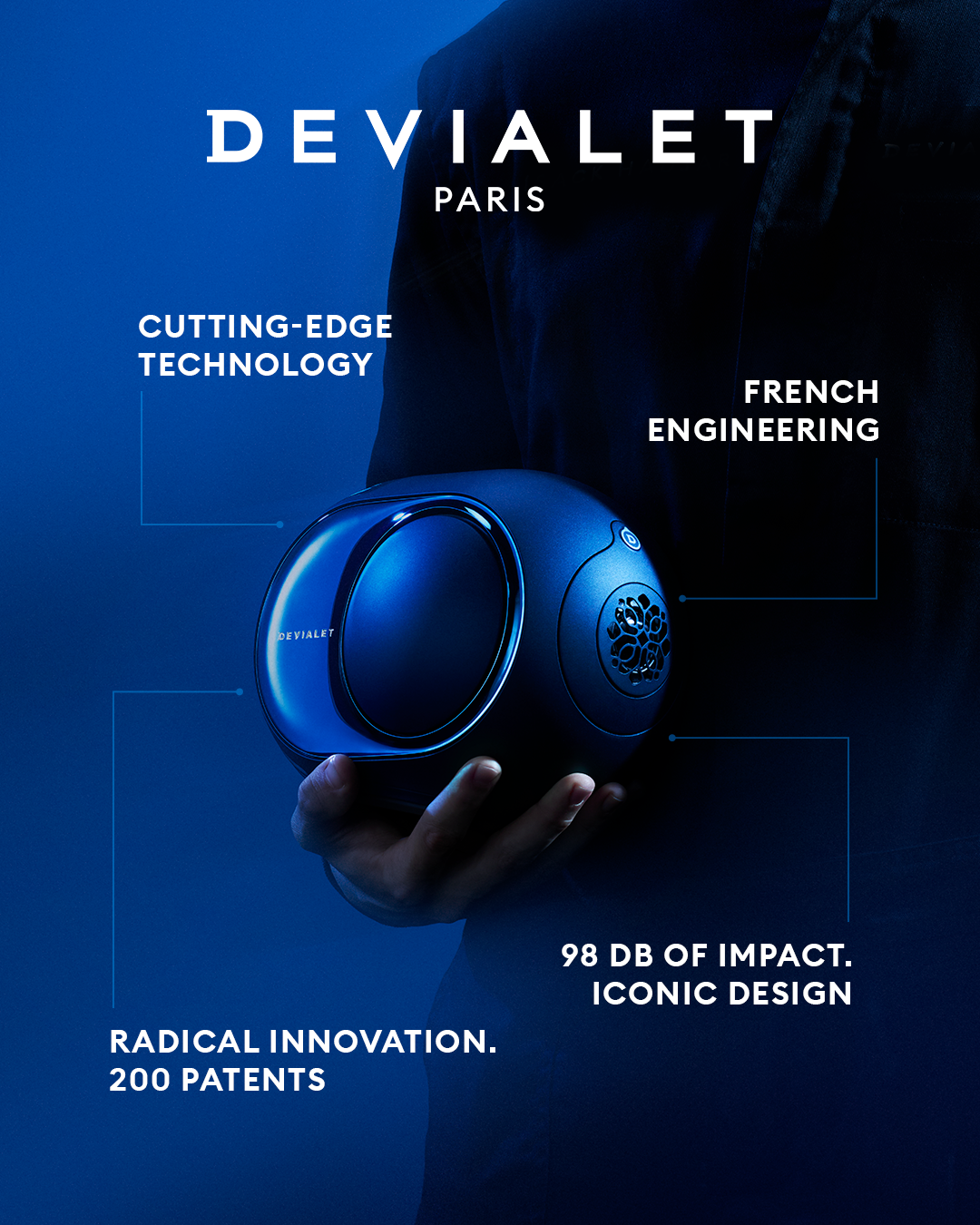 Devialet Facebook ad: Audio Excellence. French Engineering.