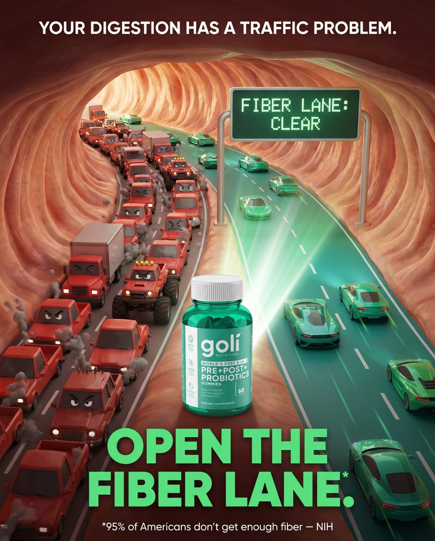 Goli Facebook ad: OVER 60% OFF + 100% FREE Shipping