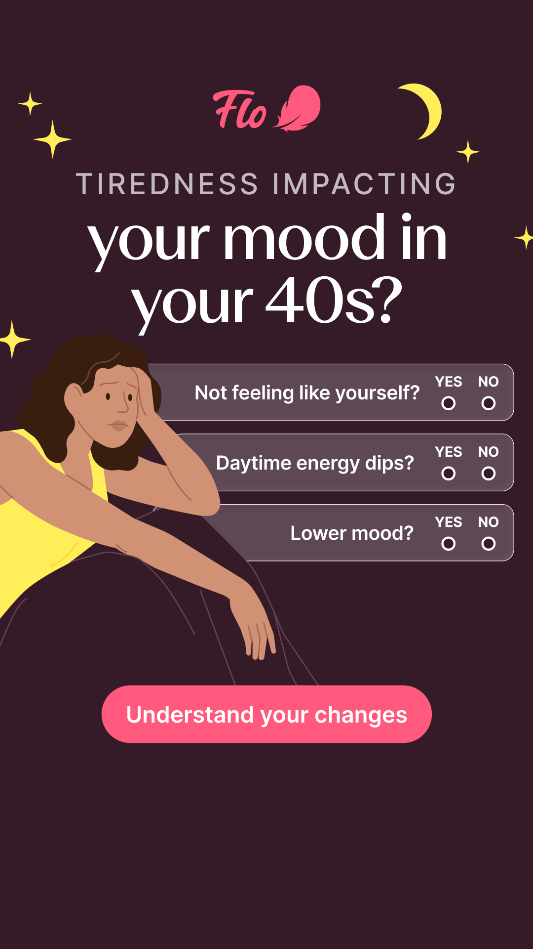 Flo Health App Facebook ad: Try Flo and never look back