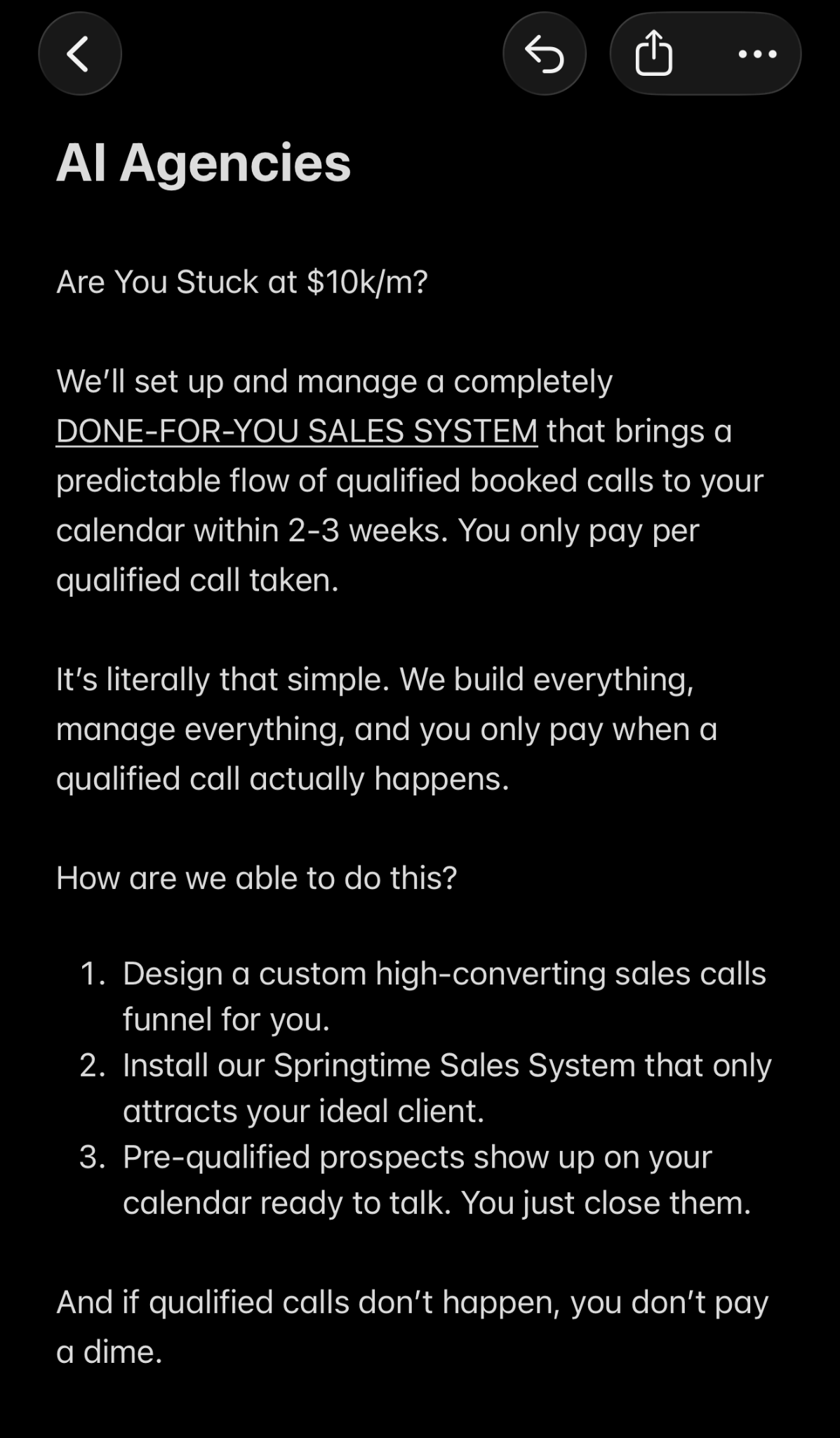 WeScale4U Facebook ad: Qualified Calls on Your Calendar. Pay Per Call Taken