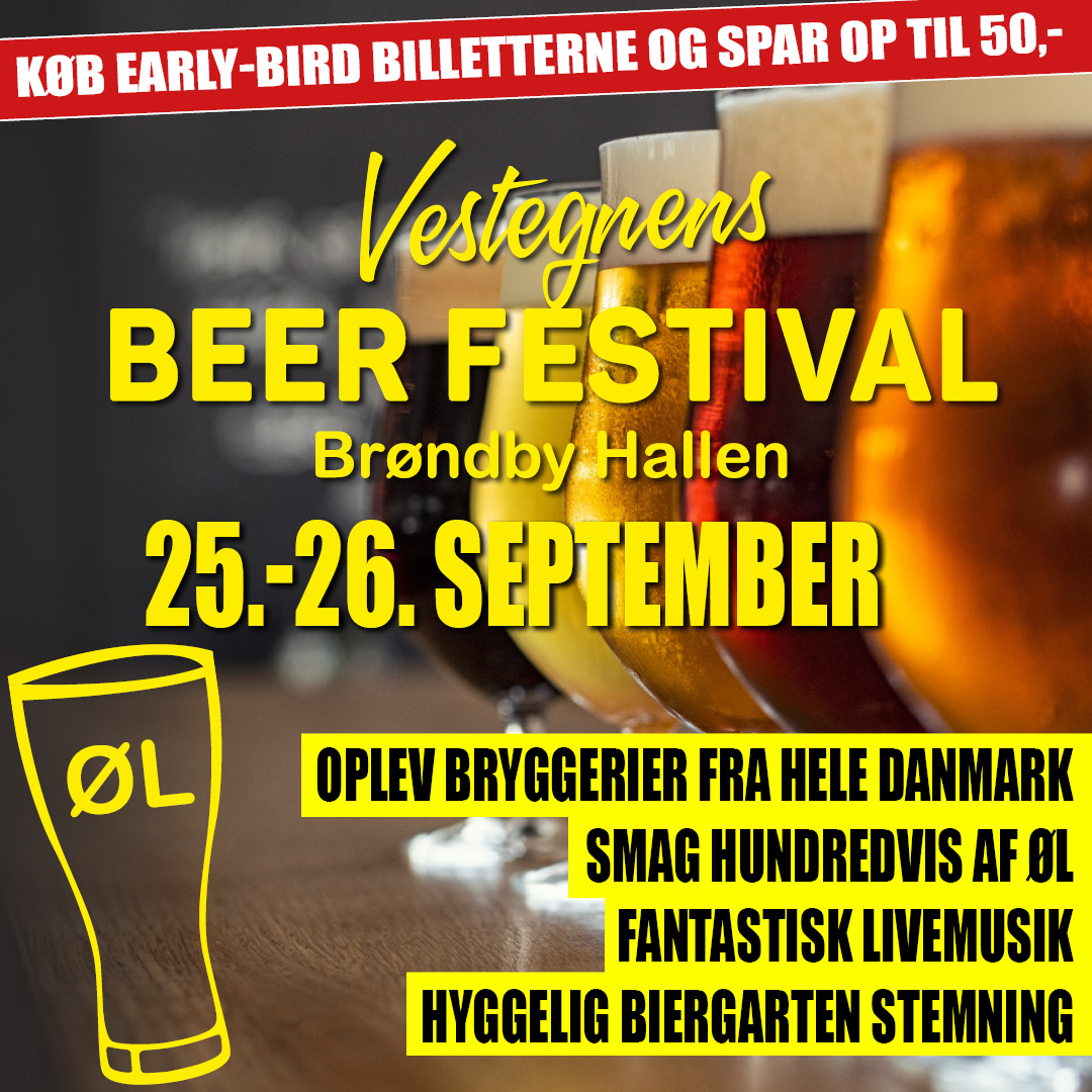 JH Arrangementer Facebook ad: Vestegnens Beer Festival i Brøndby Hallen