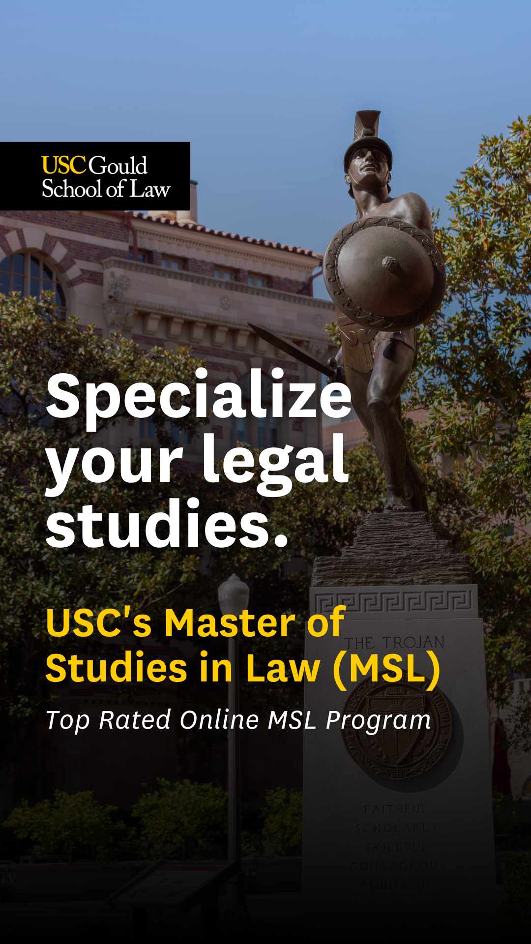 USC Gould School of Law Facebook ad: USC Gould Online MSL