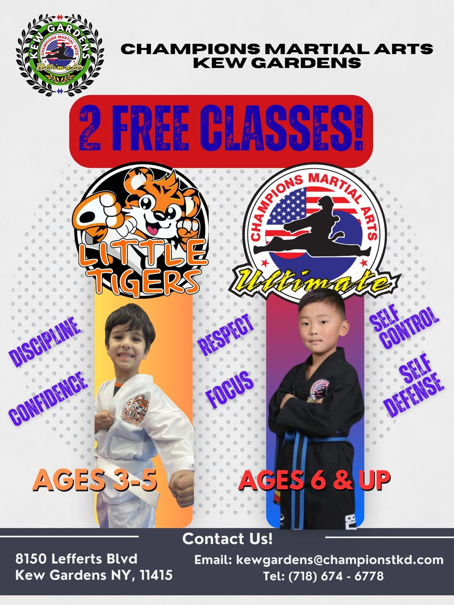 Champions Martial Arts Kew Gardens Facebook ad: Is your child struggling with confidence, focus, or…