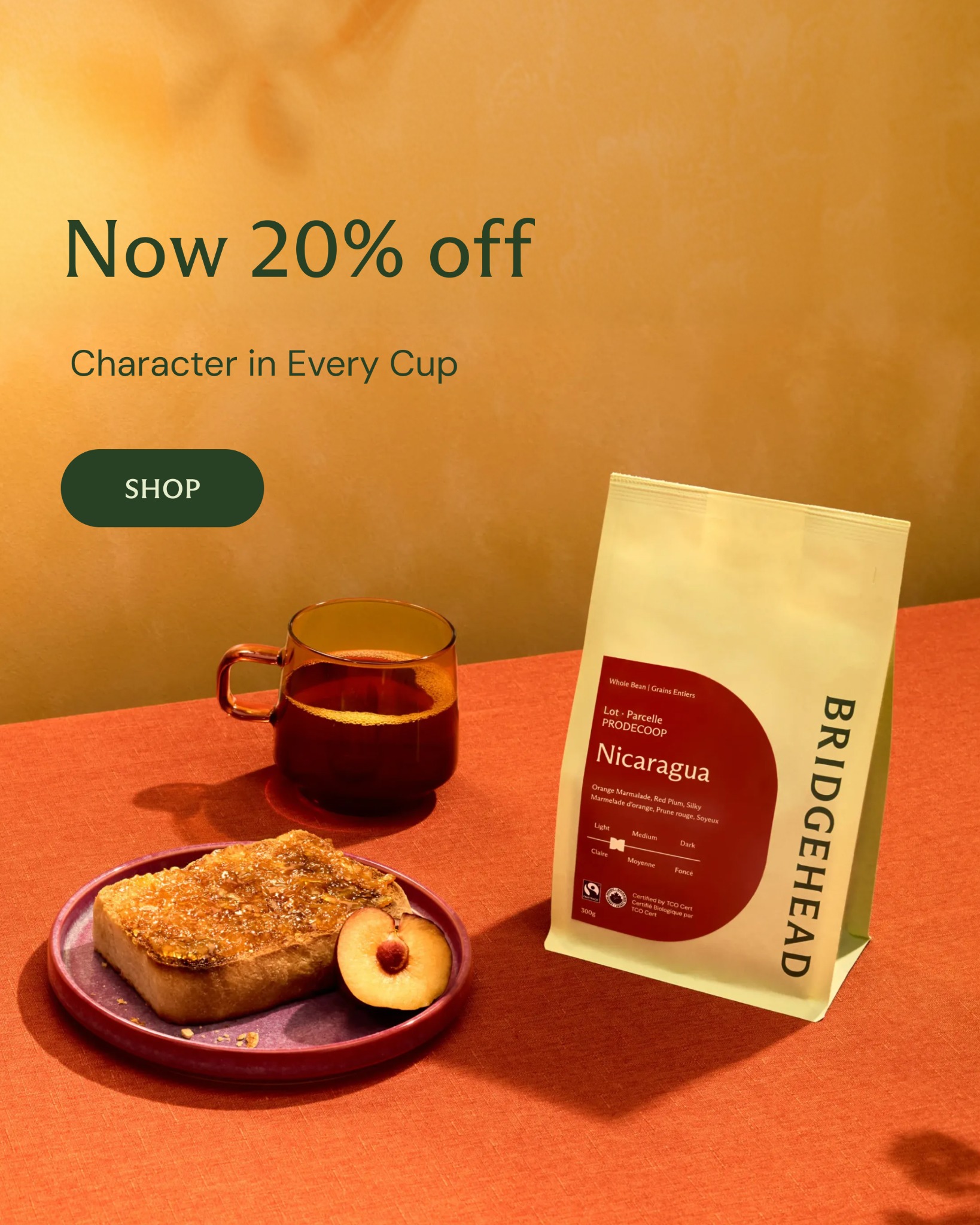 Bridgehead Coffeehouse Facebook ad from Feb 21, 2026