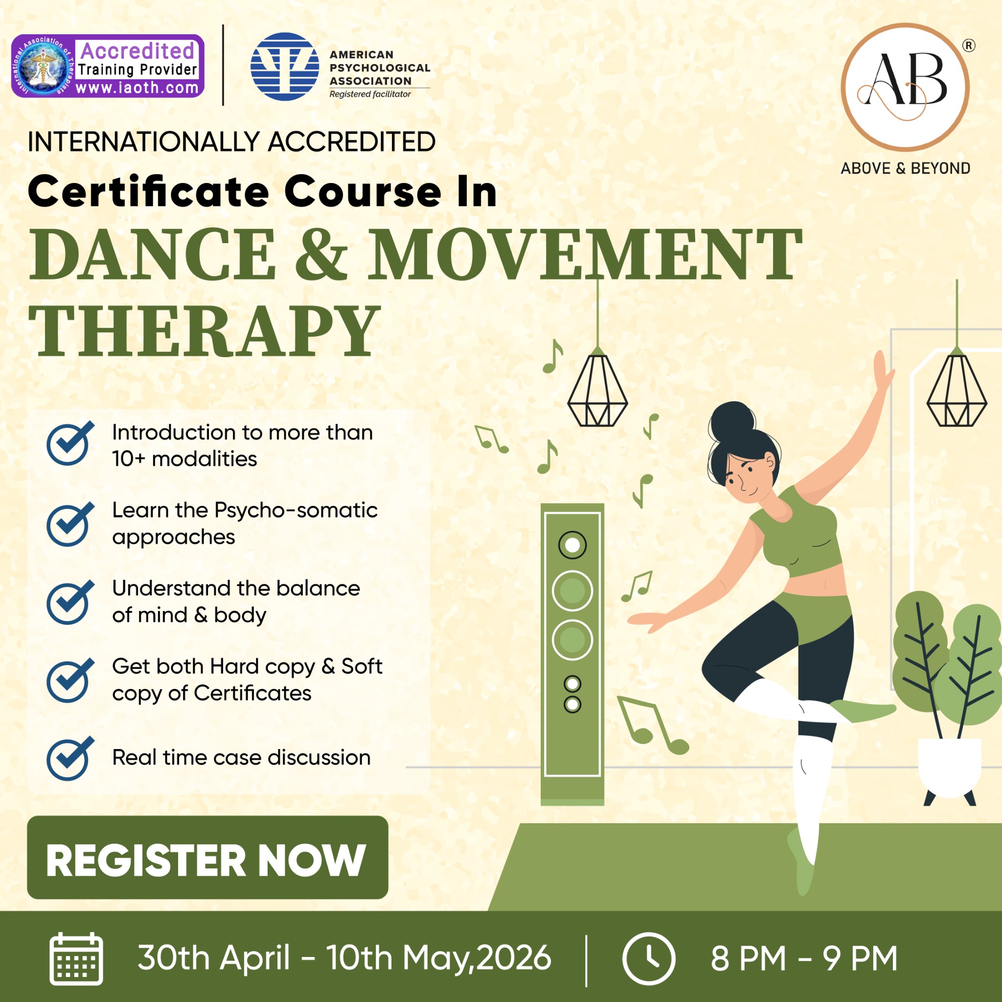 aboveandbeyond.therapy Facebook ad: Heal, Express & Transform Through Movement!