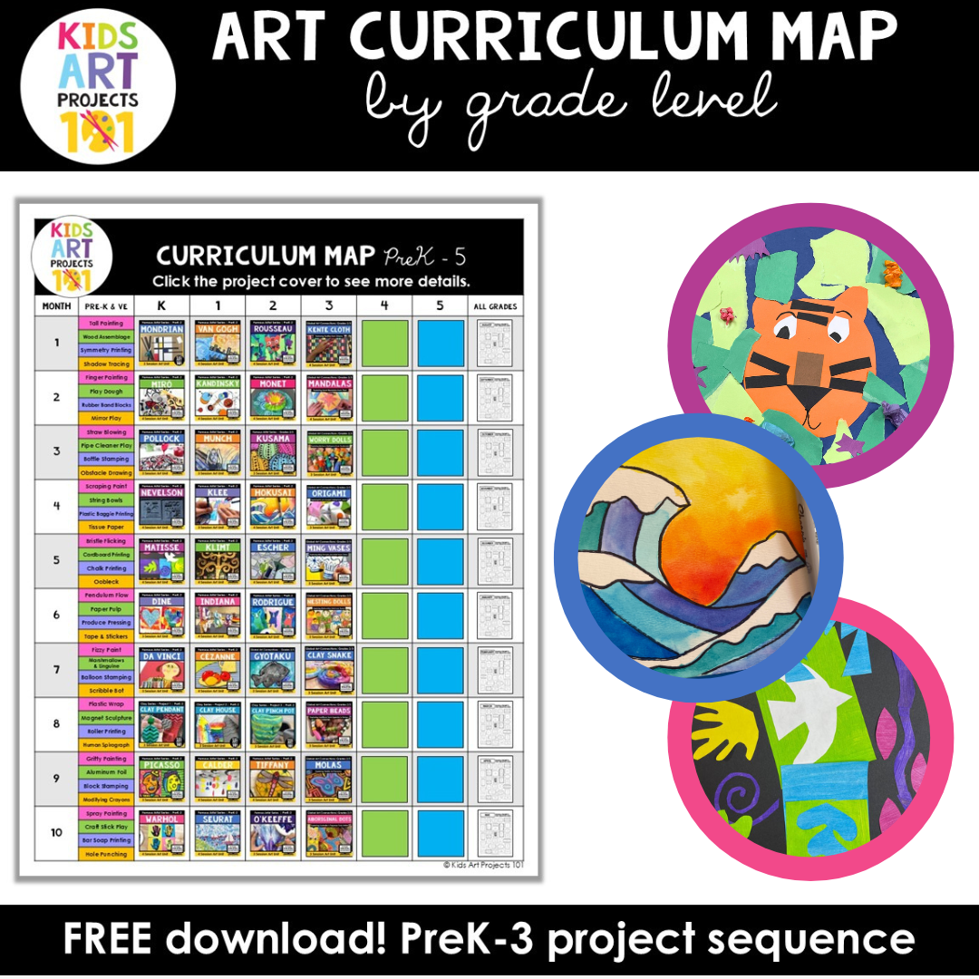 Kids Art Projects 101 Facebook ad: Tired of scrambling to piece together art lessons each week?