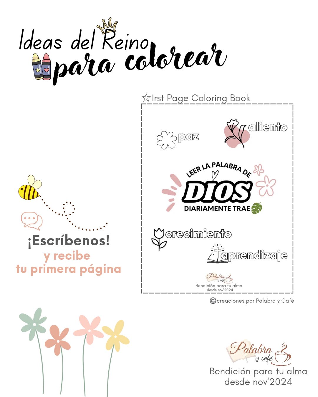 Palabra y Café Facebook ad: Continuaremos creando ideas del Reino para BENDICIÓN y…