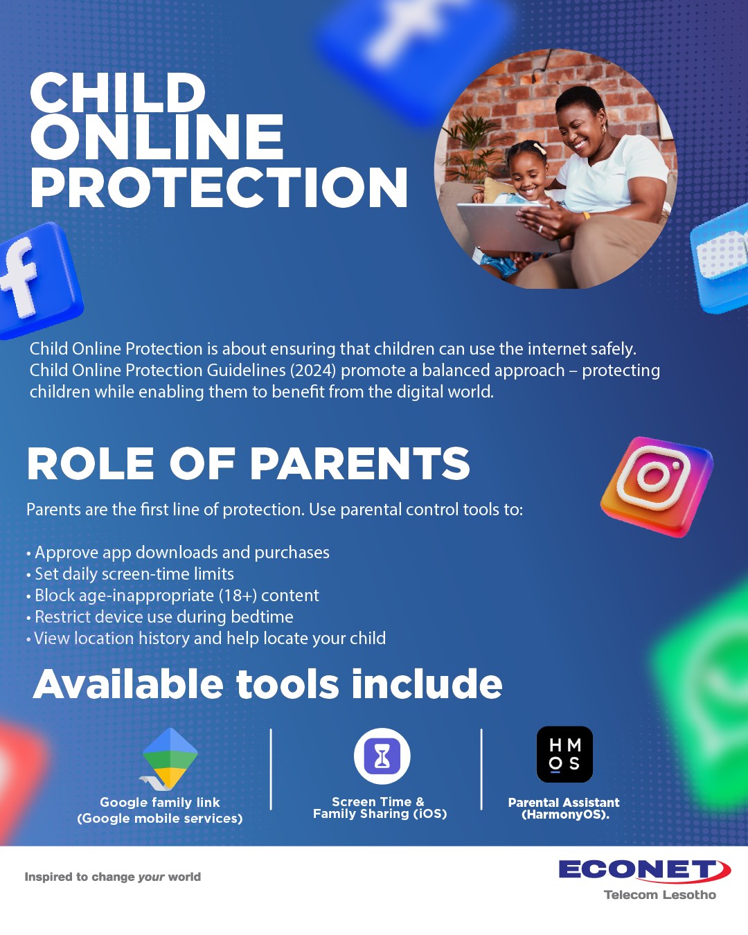 Econet Telecom Lesotho - ETL Facebook ad: Is Your Child Safe Online?