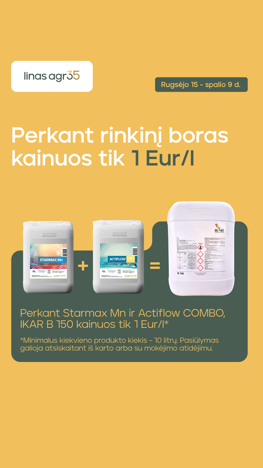 Linas Agro Lietuva Facebook ad: Boras tik už 1 Eur/l