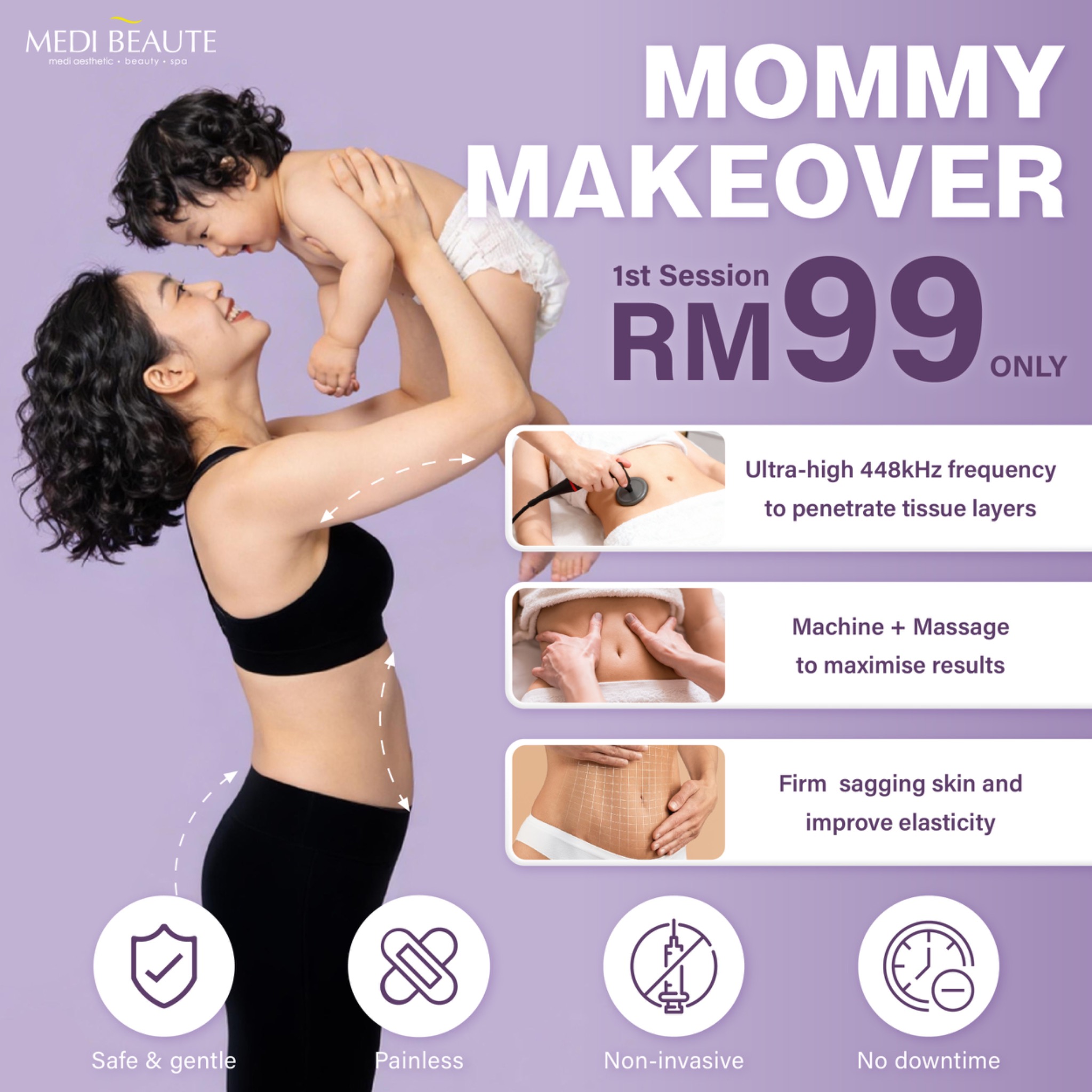 Medi Beaute Facebook ad: Slim & Contour Tummy Treatment at RM99!