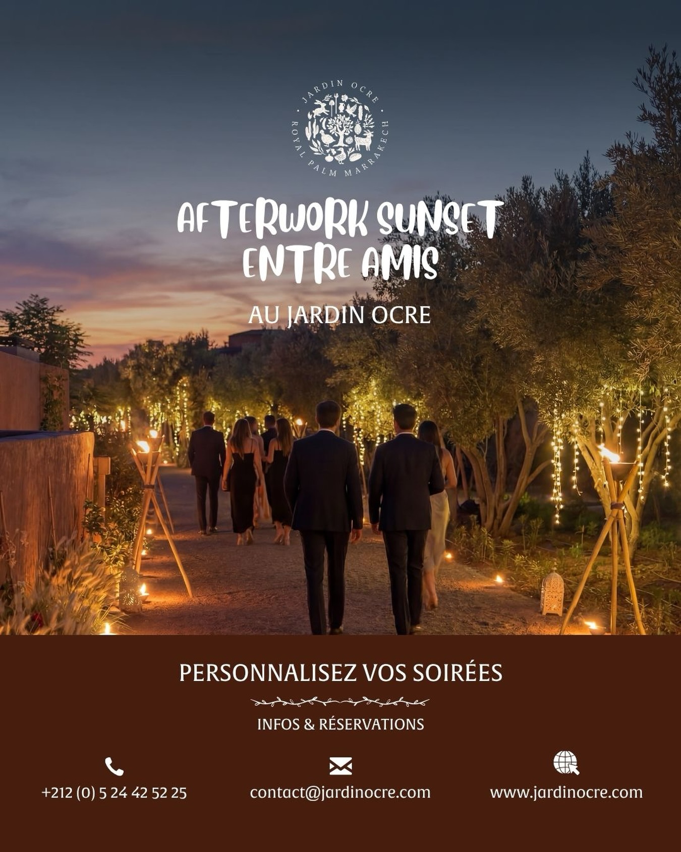 Jardin Ocre Royal Palm Marrakech Facebook ad: Organisez vos afterworks, cocktails privés et soirées…