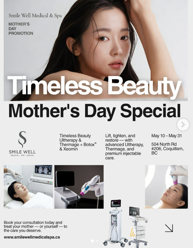 Smile Well Medical & Spa Facebook ad: Mother’s Day Special: Lift + Tighten + Contour