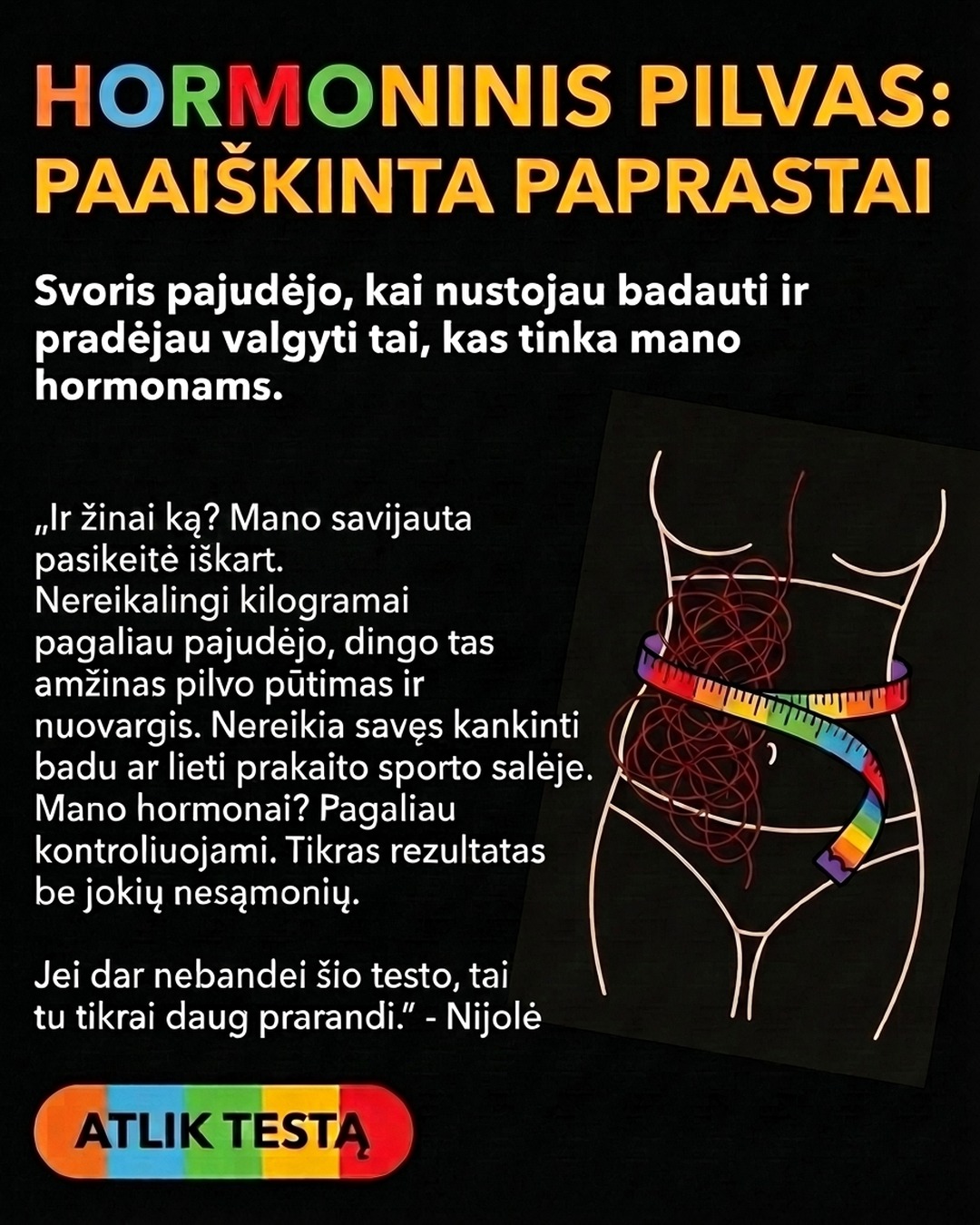 Dietistė Orinta Facebook ad: Atlik nemokamą testą