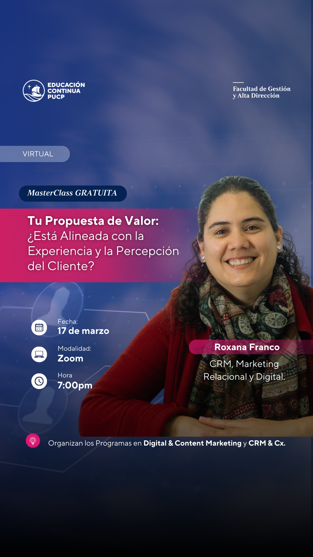 Facultad de Gestión y Alta Dirección - PUCP Facebook ad from Mar 9, 2026