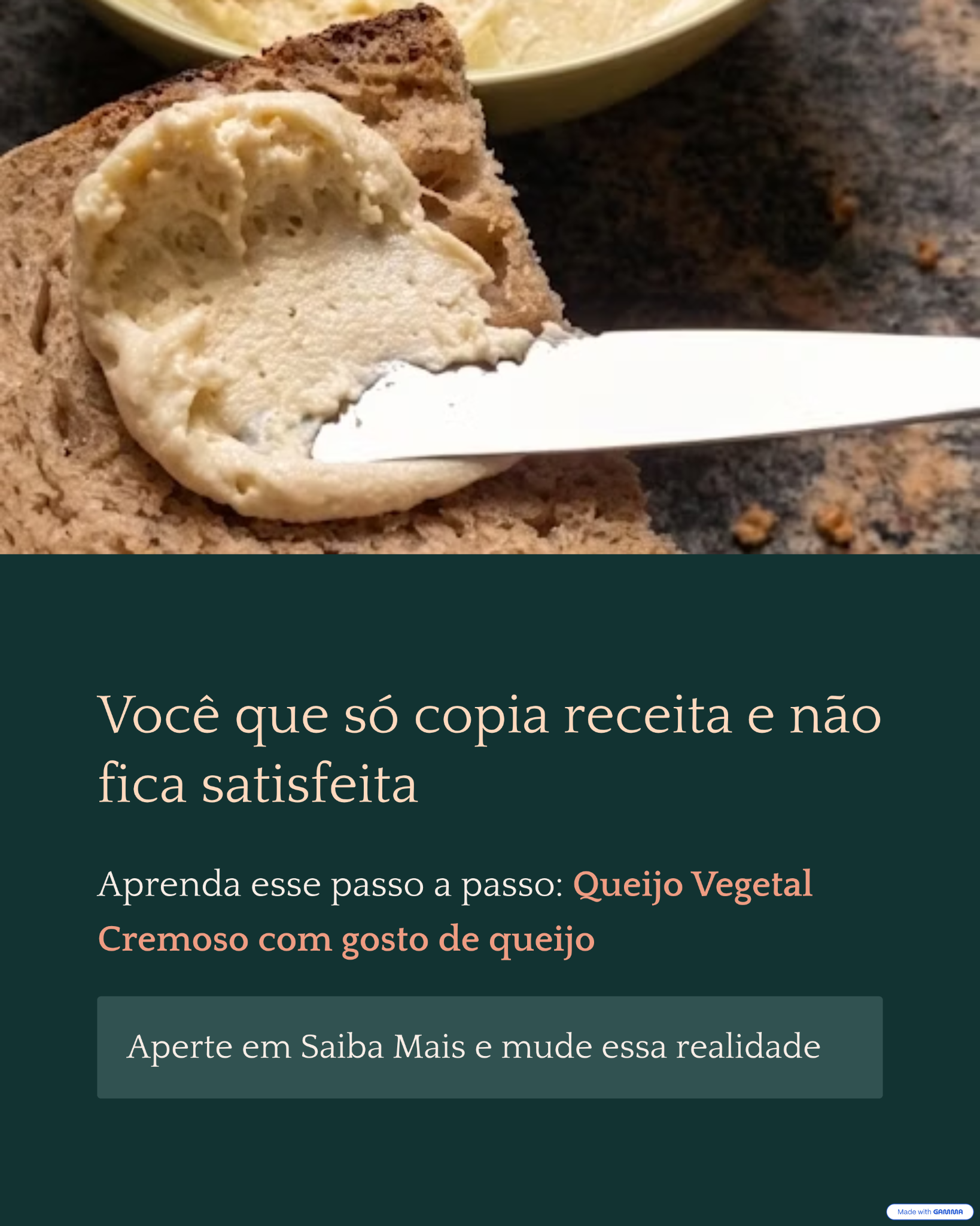 Vegan Cheese Lover Facebook ad: Queijo Vegetal Cremoso - sua solução