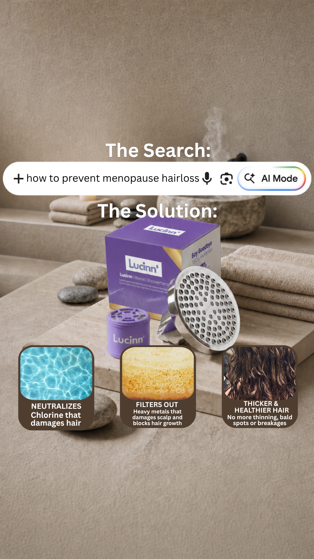 Lucinn Filtered Showerhead Facebook ad