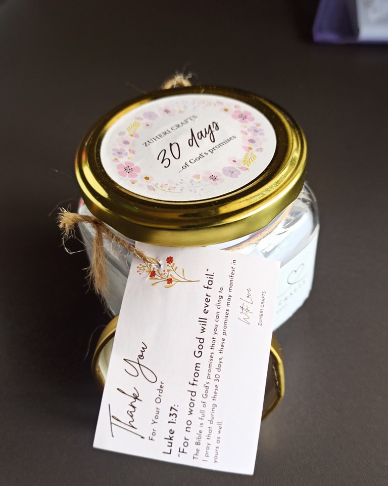 Zuheri Crafts Facebook ad: Prayer jar (With 30 bible verses inside) at…