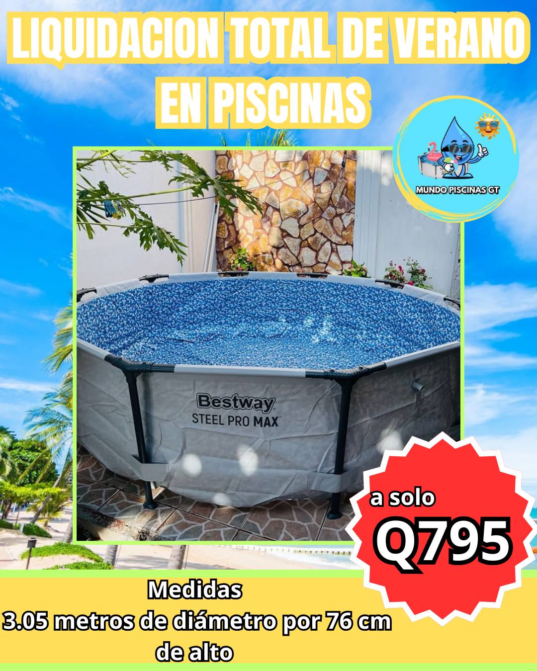 Mundo Piscinas Gt Facebook ad: LLEGO EL VERANO QUE MEJOR QUE DISFRUTARLO EN…