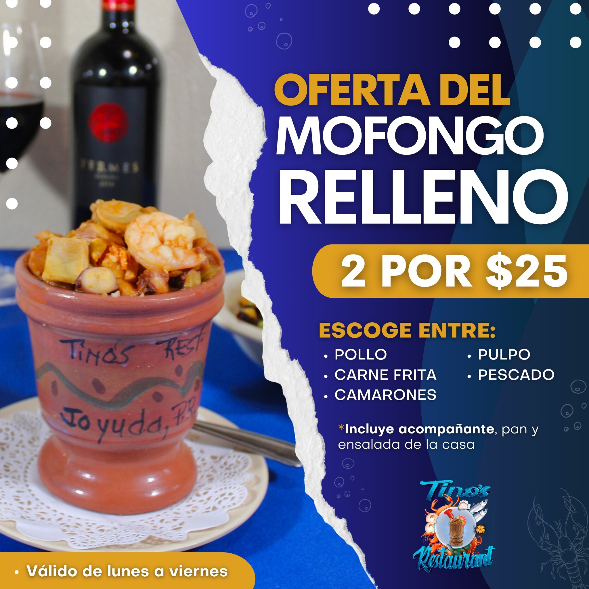 Tino's Restaurant Facebook ad