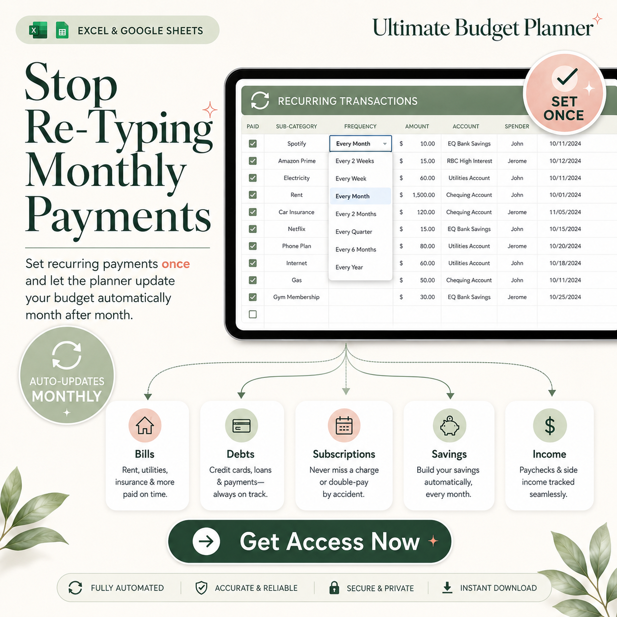 Ultimate Budget Planner Facebook ad