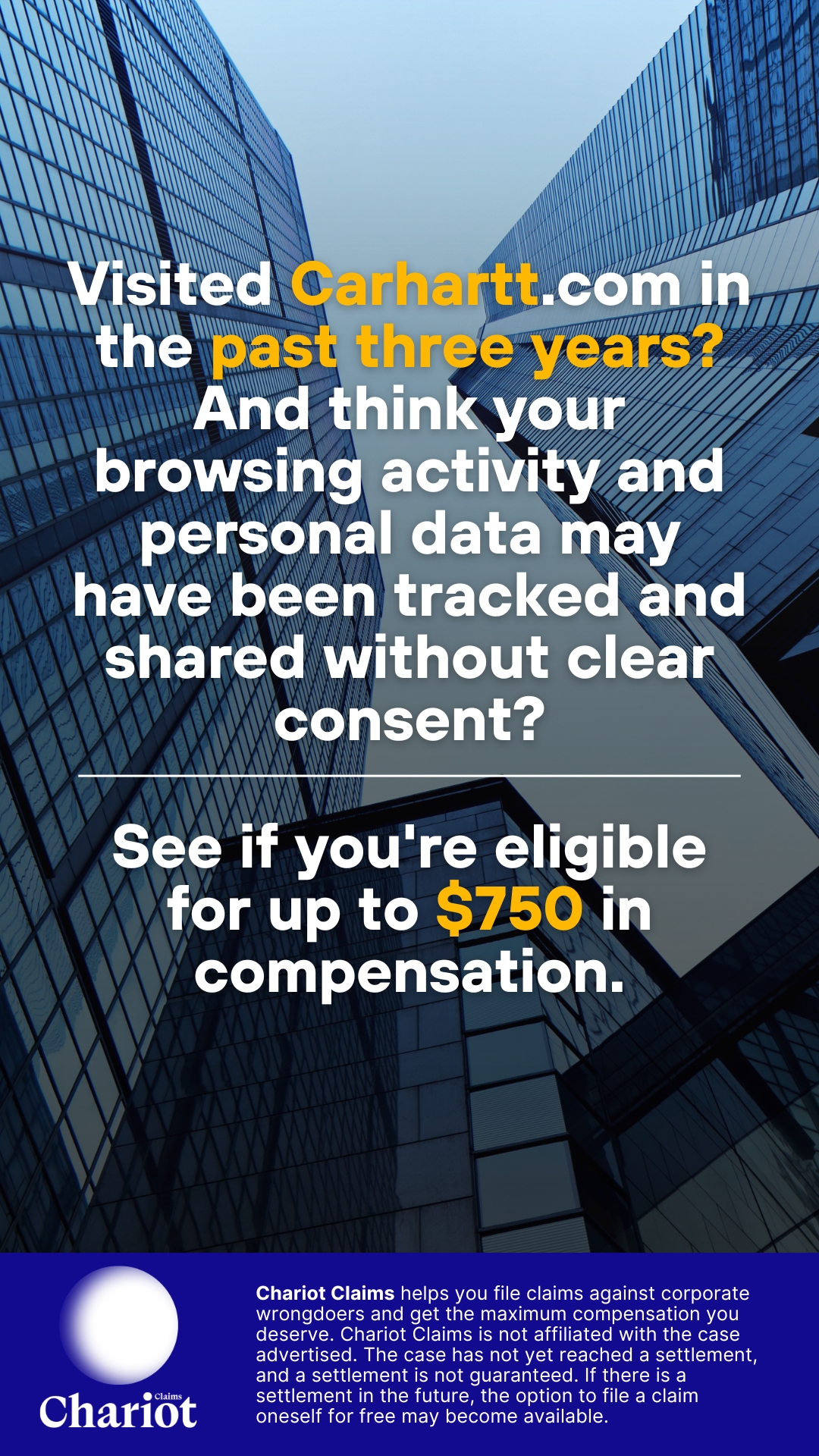 Chariot Claims - formerly ClaimClam Facebook ad