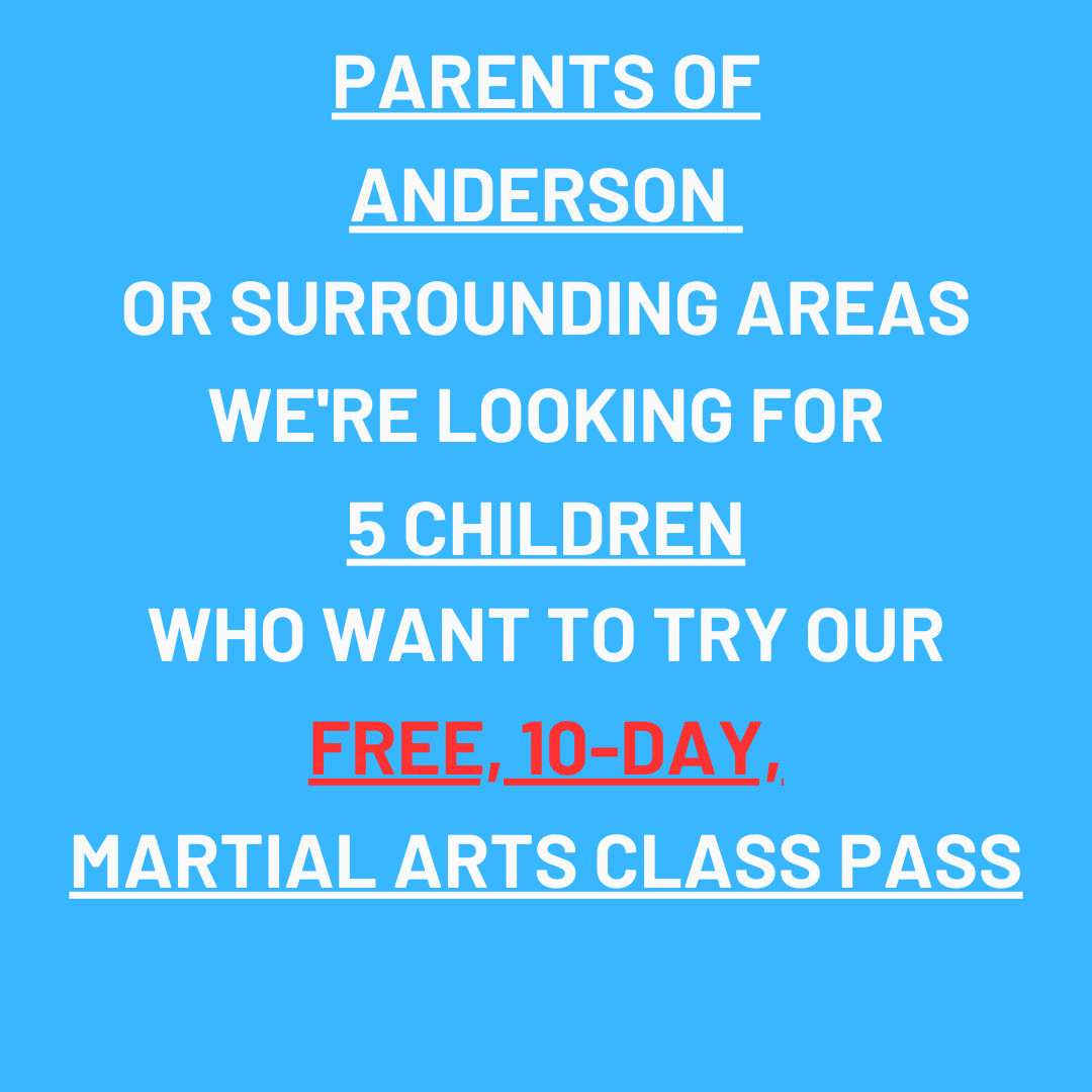Alliance Anderson Facebook ad: Want a FREE 10-day, kids martial arts class pass?