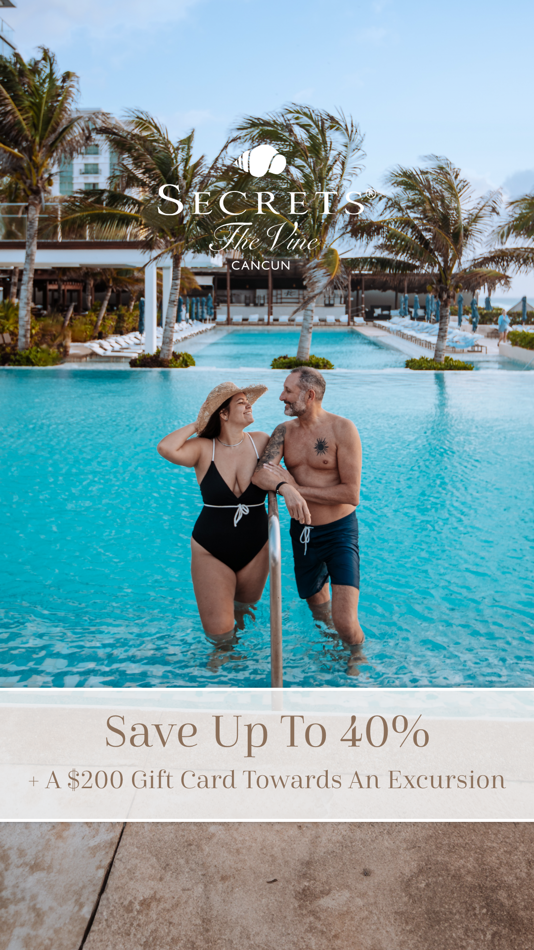Secrets The Vine Cancun Facebook ad from Aug 29, 2025