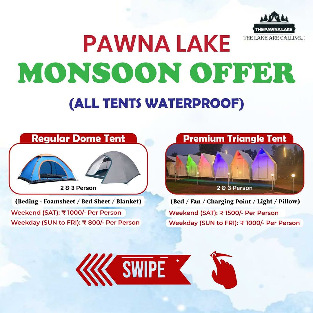The Pawna Lake Camping Facebook ad: *PAWNA LAKE CAMPING*