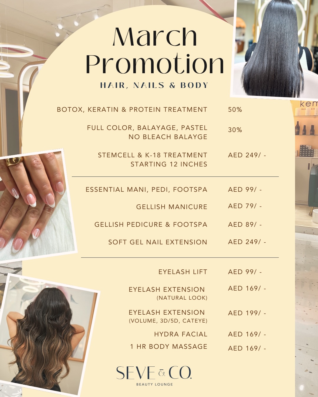 Seve & Co. Facebook ad: MARCH GLOW UP IS HERE