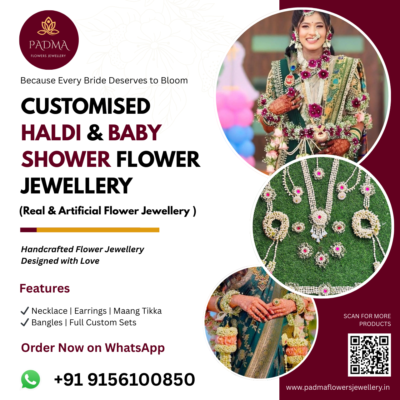 Padma Flower Jewellery - Vadgaon, Pune Facebook ad: Bloom in Beauty with Customised Haldi & Baby…