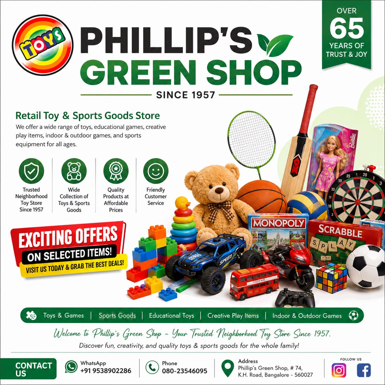 Philip's Green Shop Toy's Malleshwaram Facebook ad