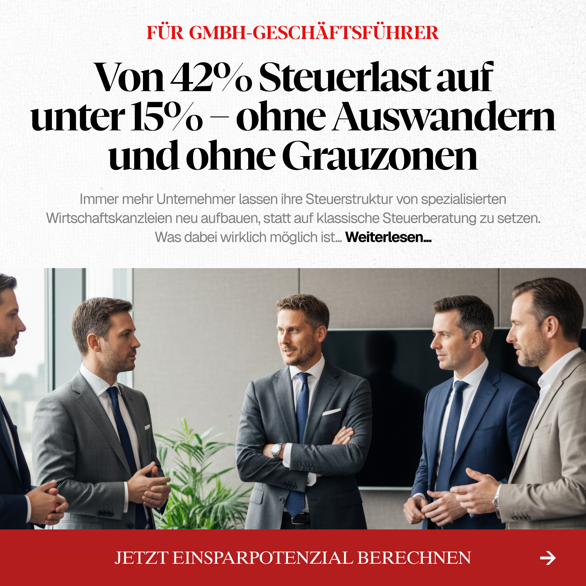 Marvin Großkrueger Facebook ad: Finde heraus, wie viel Steuer du legal sparen könntest