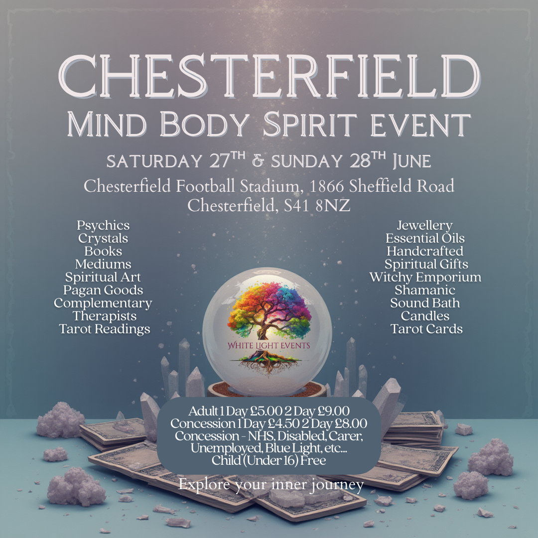 White Light Events Mind Body and Spirit Events Facebook ad: Chesterfield Mind Body Spirit Event