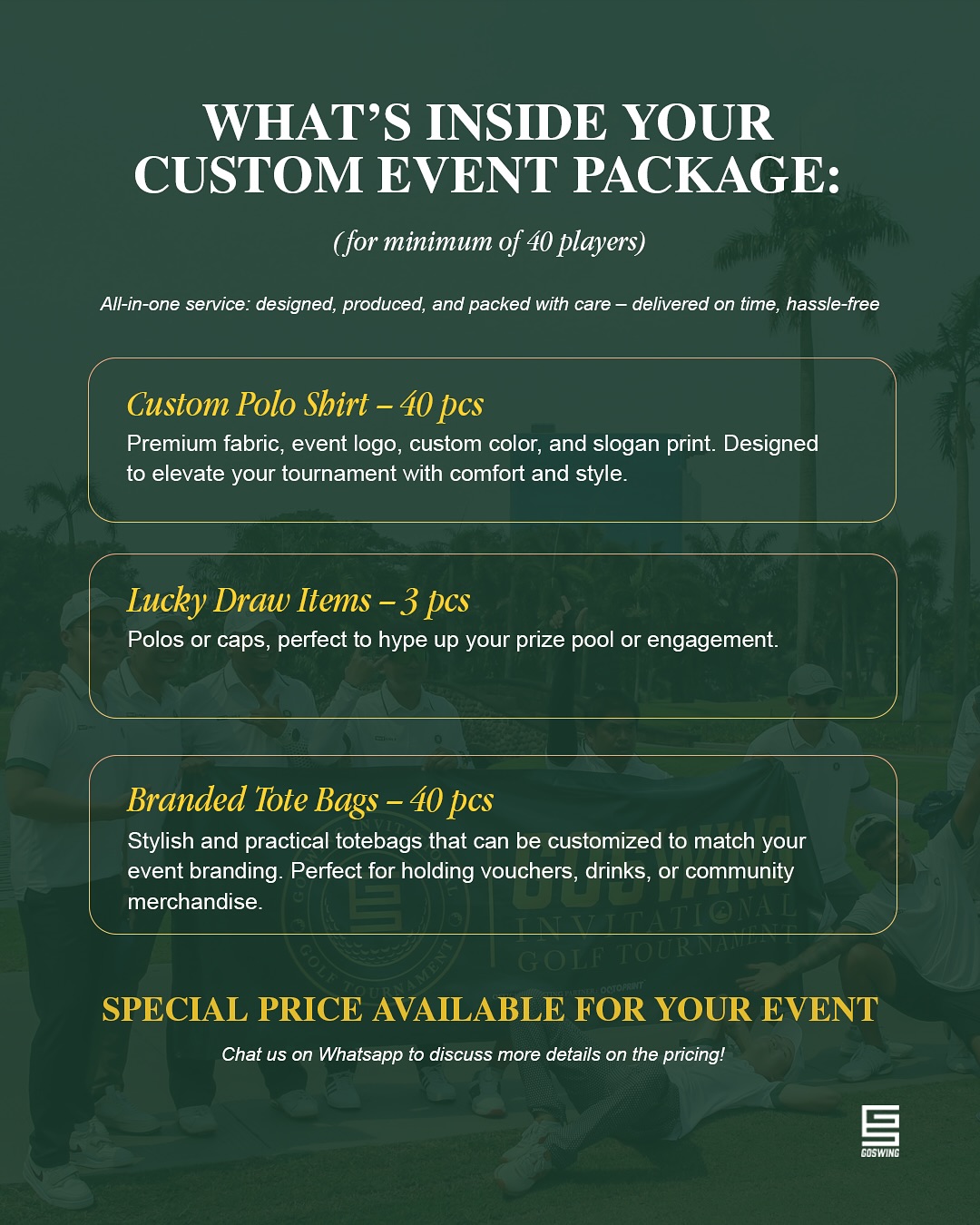 Baju Golf - Golf Shirt Goswing Facebook ad: After our first tournament wrapped, we heard you…