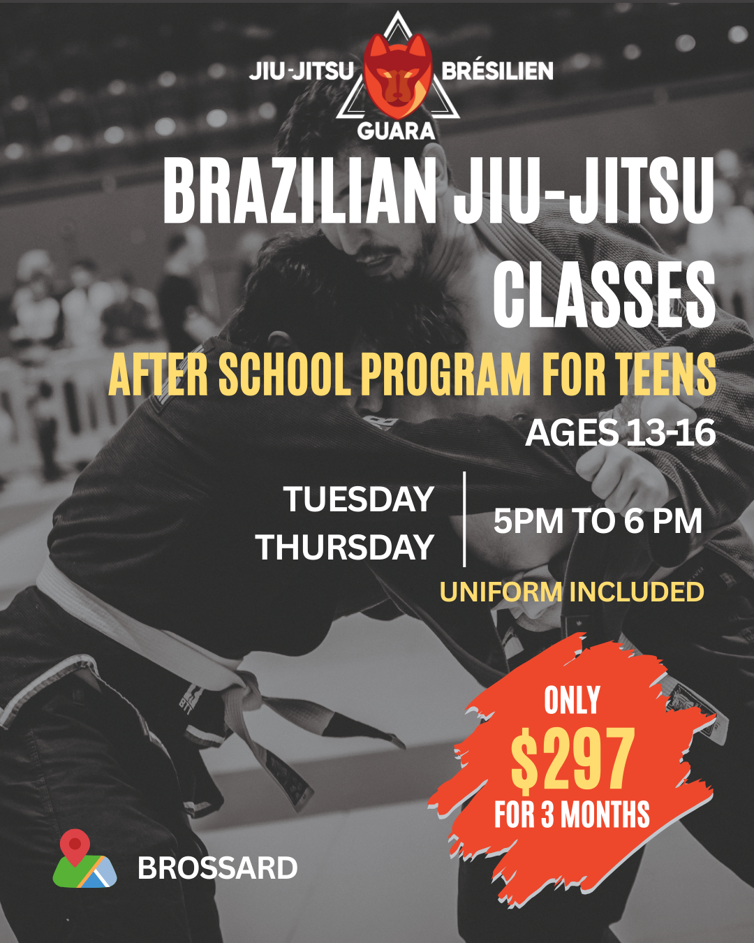 Guara Jiu-Jitsu Brésilien Facebook ad: Cours de Jiu-Jitsu pour Ados à la Rive-Sud | Confiance &…