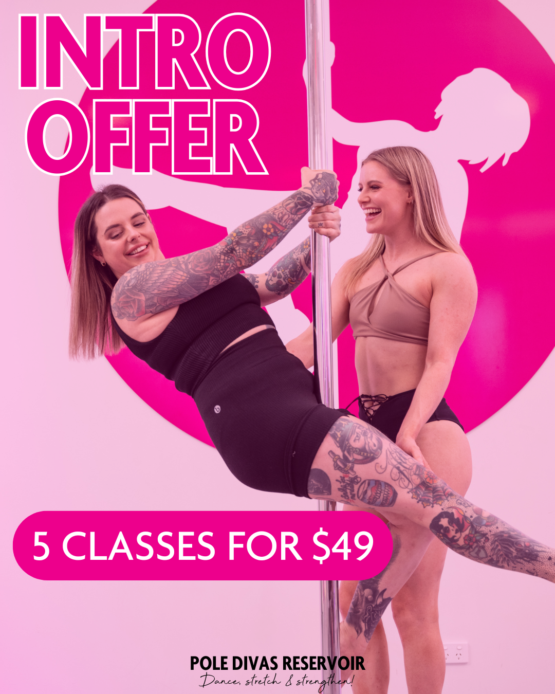 Pole Divas Reservoir Facebook ad: You Don't Need to Be Strong to Start.You…