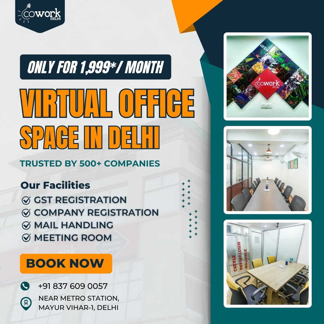 Cowork Delhi Facebook ad: Trusted By 500+ Startups in Delhi