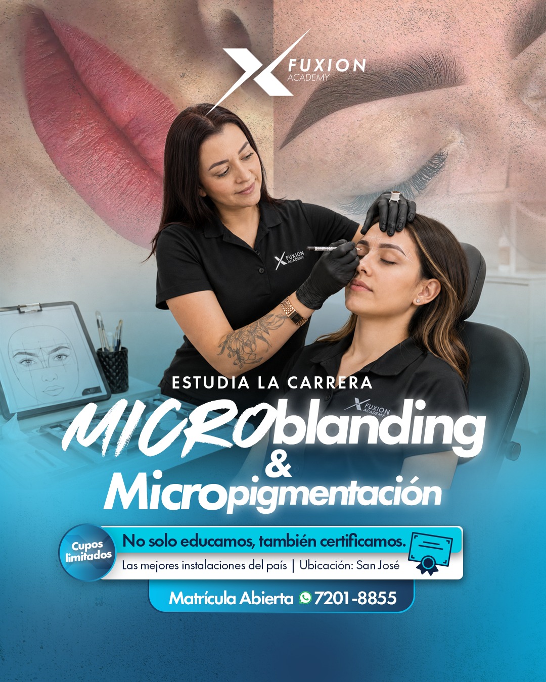 Fuxion Academy CR Facebook ad: Microblading Profesional