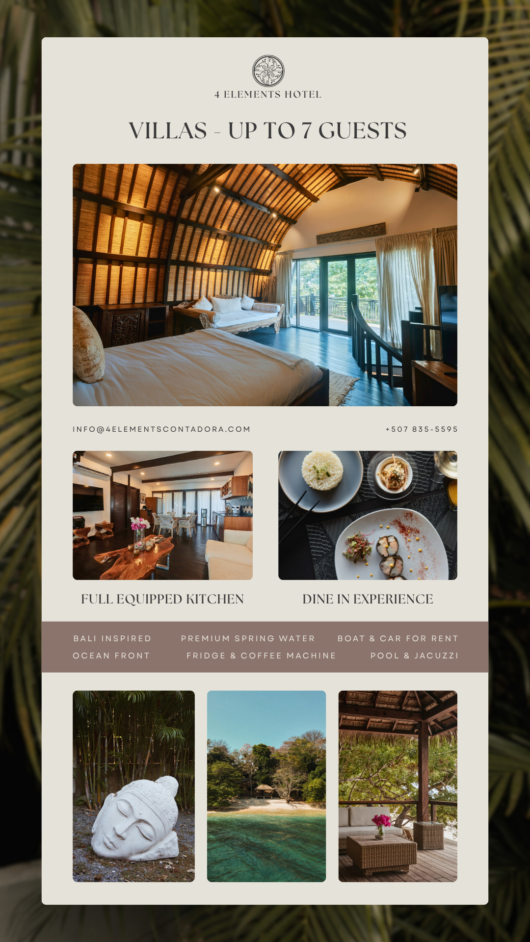 contadora4elements Facebook ad: Stay with us in Panama's Pacific paradise