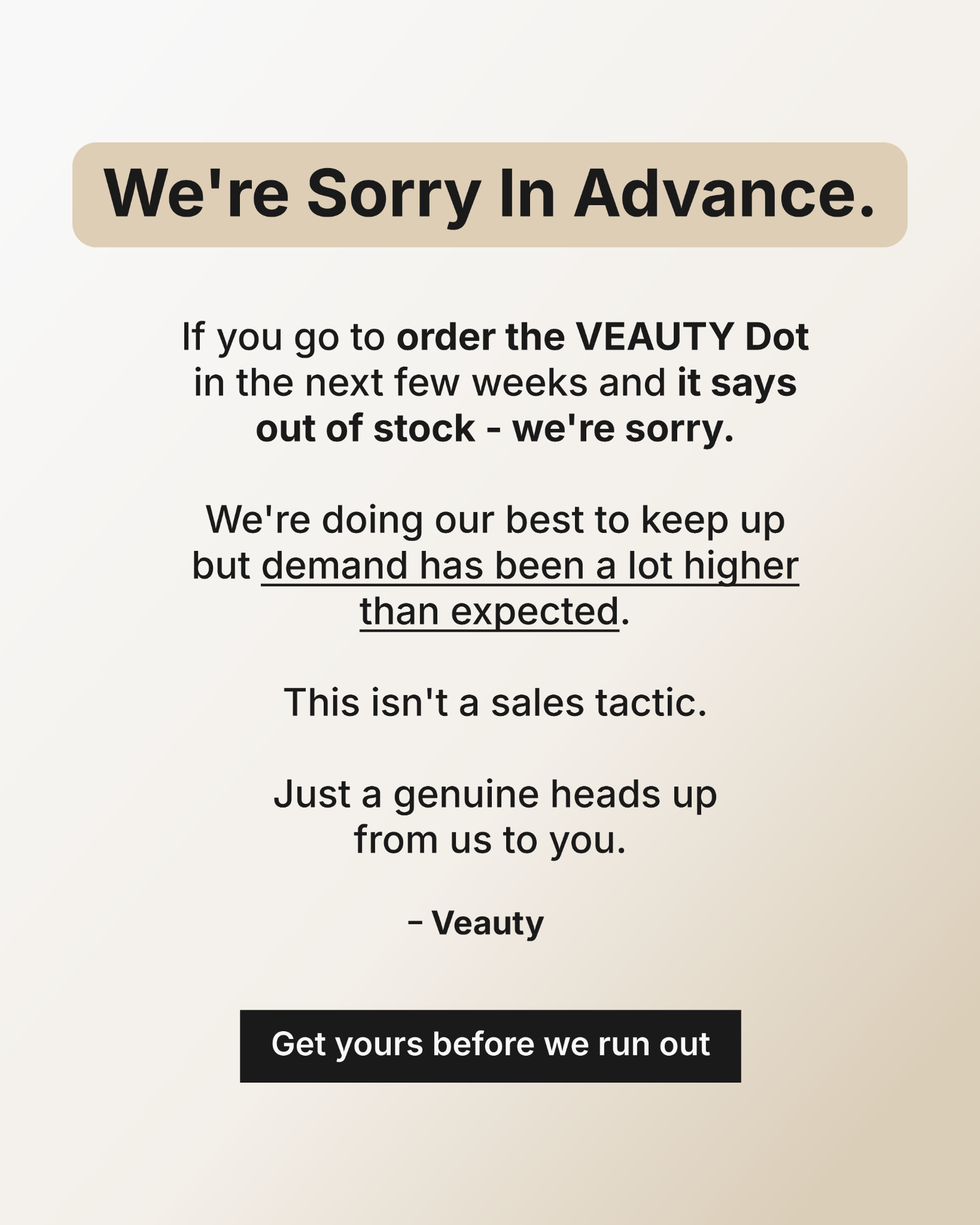 Veauty Facebook ad