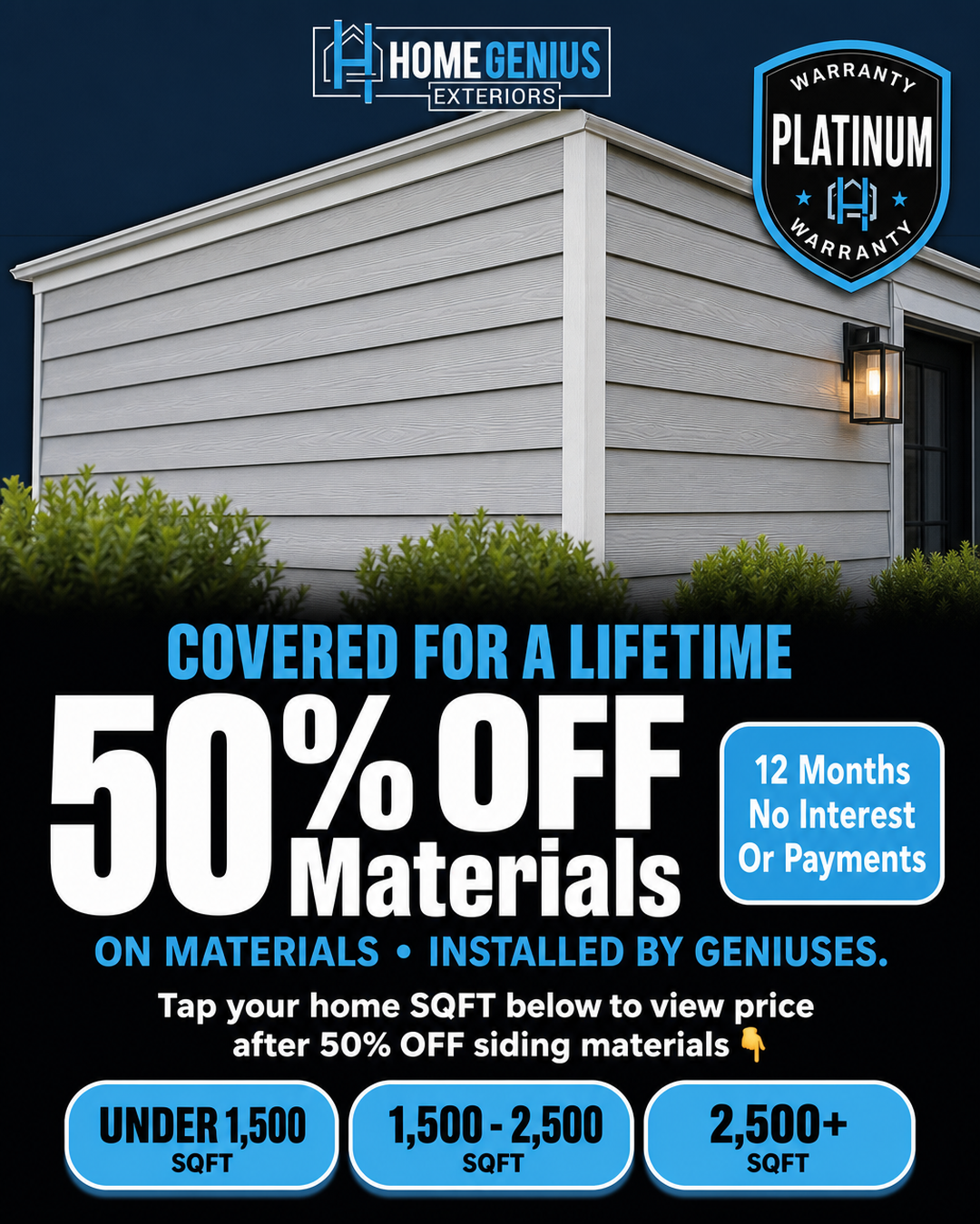 Home Genius Exteriors Facebook ad
