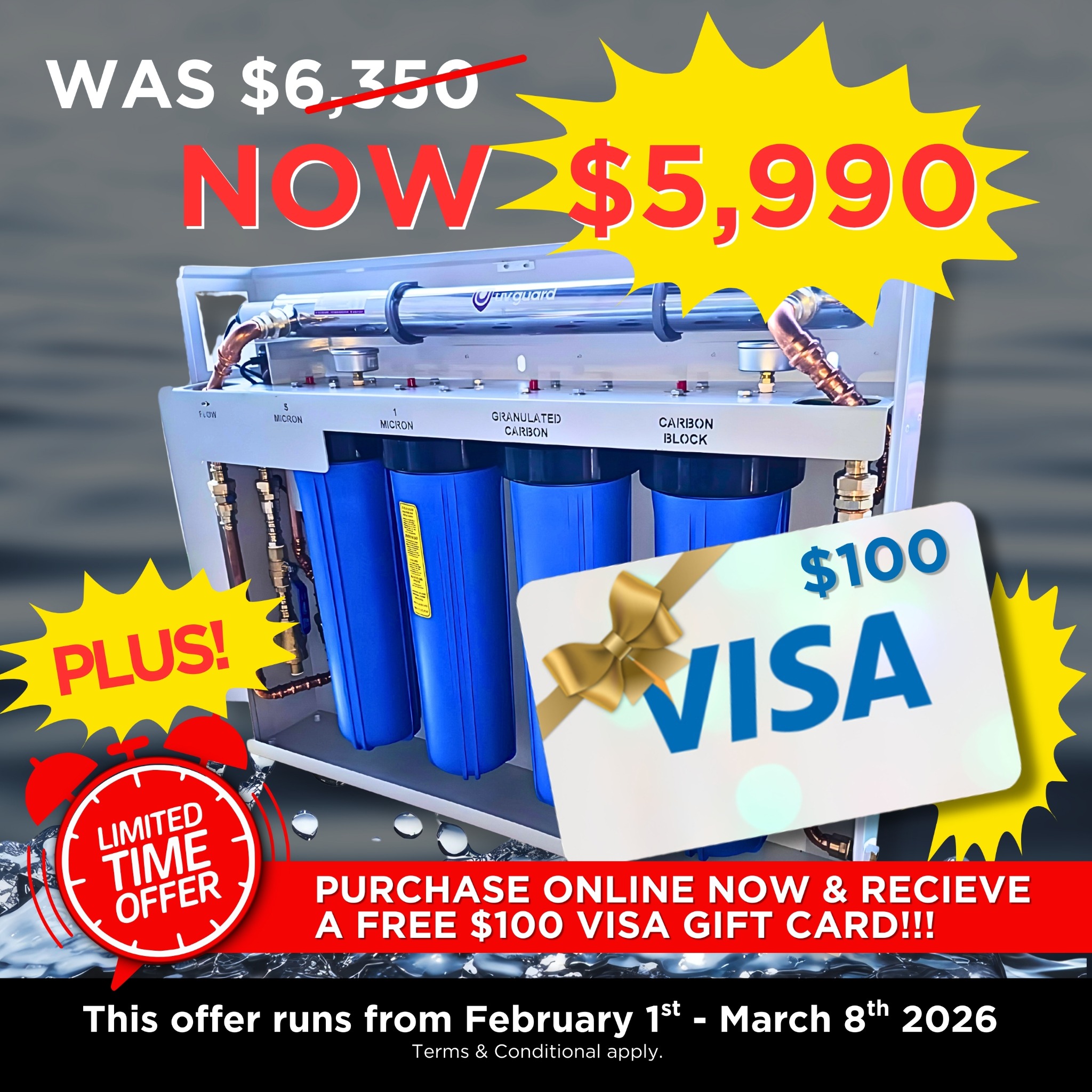 Premium Water Filtration Facebook ad: 𝐁𝐀𝐃 𝐍𝐄𝐖𝐒: Your tap water is filled with…