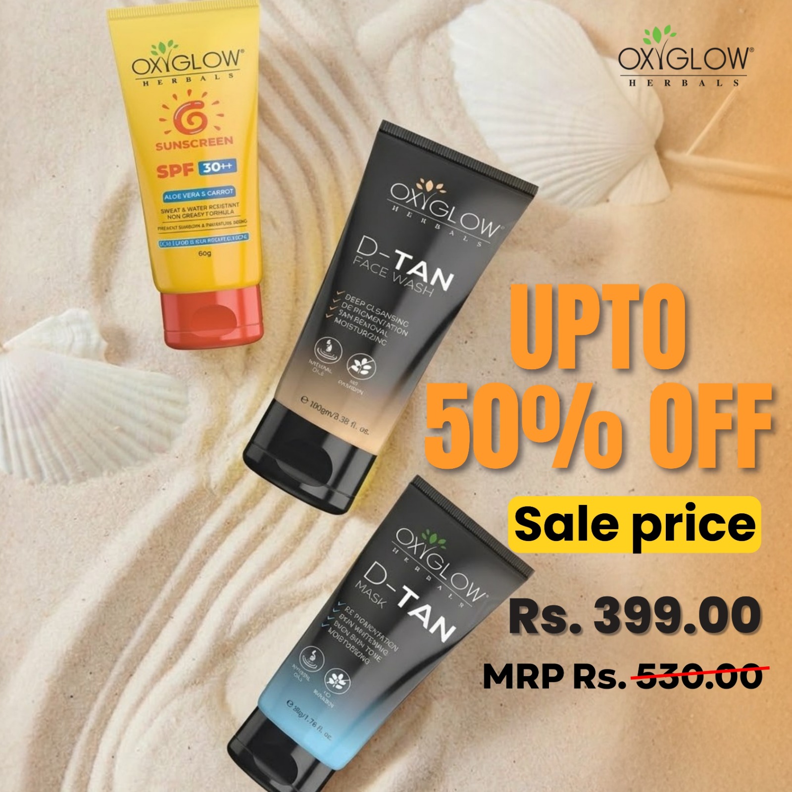 OxyGlow Cosmetics Facebook ad