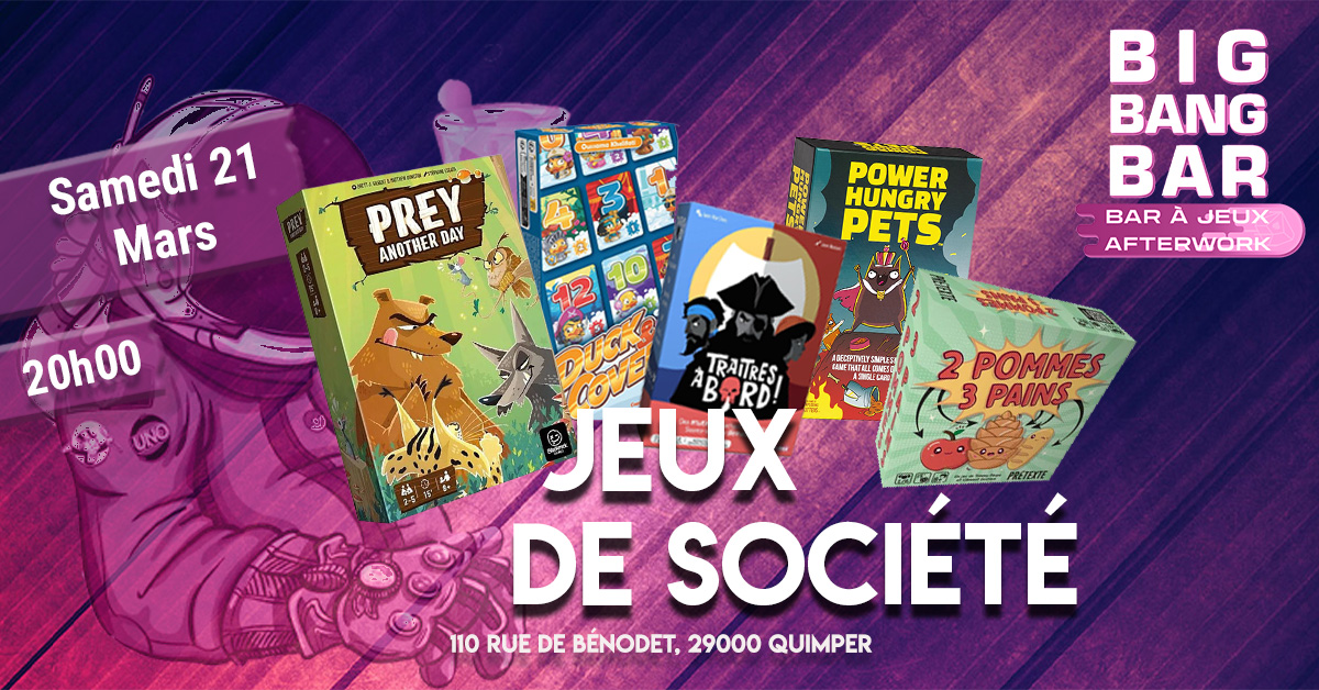 Le-BigBang-Bar Facebook ad: Soirée Jeux de Société