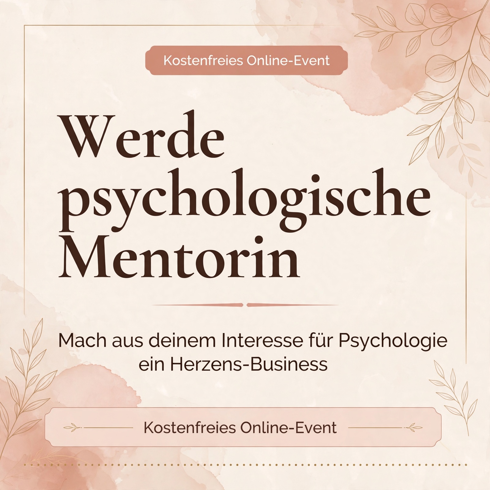 Dr. Tamara Schneider Facebook ad: Werde psychologische Mentorin