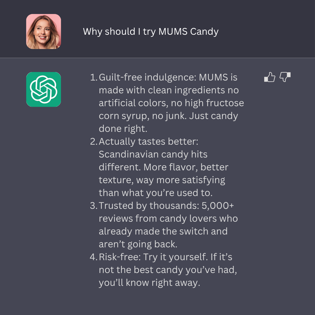 Mums - The Swedish Candy Co. Facebook ad