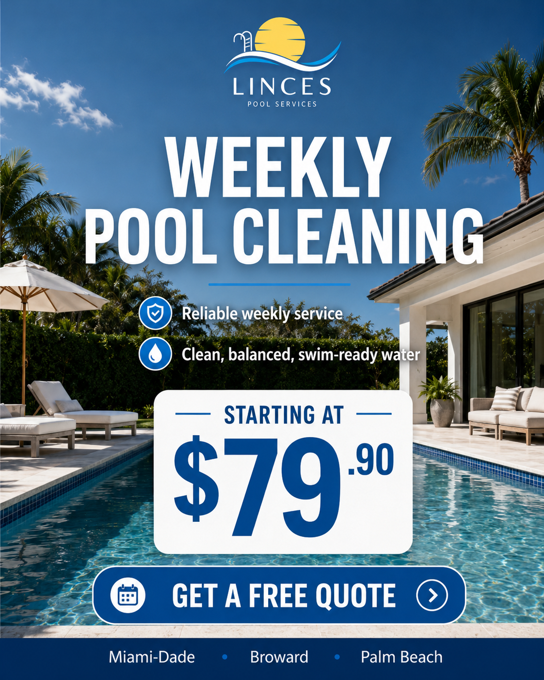 Lince's Pool Services Facebook ad