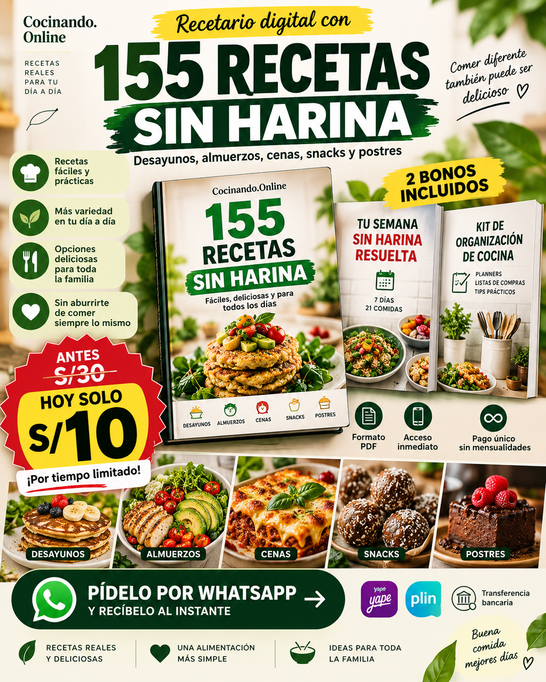 Cocinando Online - Recetas Fáciles Facebook ad: ¿Quieres más ideas para comer sin harina sin…