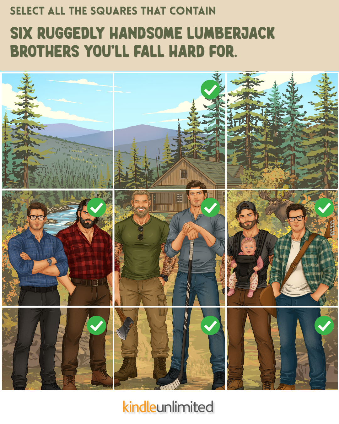 Daphne Elliot Facebook ad: All 6 Lumberjack Romances FREE in KU!